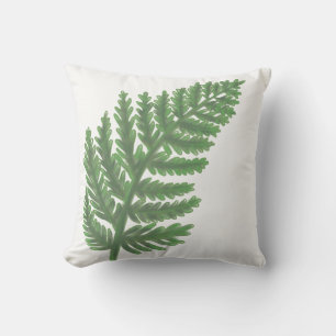 Botanische Aquarellfarben Moss Green Fern Kissen