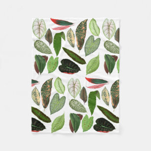 Botanische Aquarellfarben Vintage Grünflächen Blät Fleecedecke
