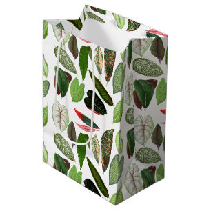 Botanische Aquarellfarben Vintage Grünflächen Blät Mittlere Geschenktüte
