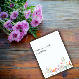 Botanische Aquarellfarben-Wildblumen Feiertagskarte