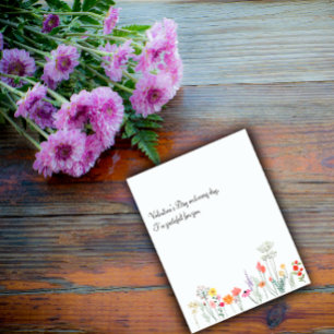 Botanische Aquarellfarben-Wildblumen Feiertagskarte
