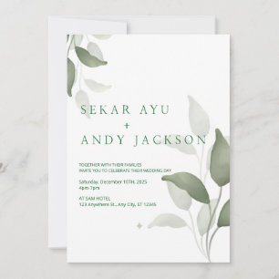 Botanische Aquarellhochzeit Einladung