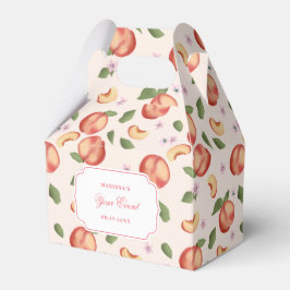 Botanische Aquarellpfirsiche & Blüten Geschenkschachtel