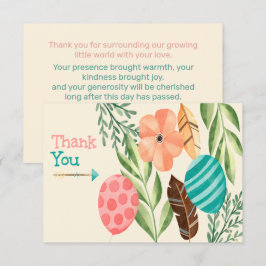 Botanische Babyparty Dankeskarte