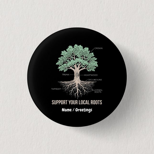 Botanische Baum-Anatomie Unterstützen Sie Ihre Lok Button (Vorderseite)