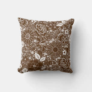 Botanische Beauties Brown THROW PILLOW Kissen