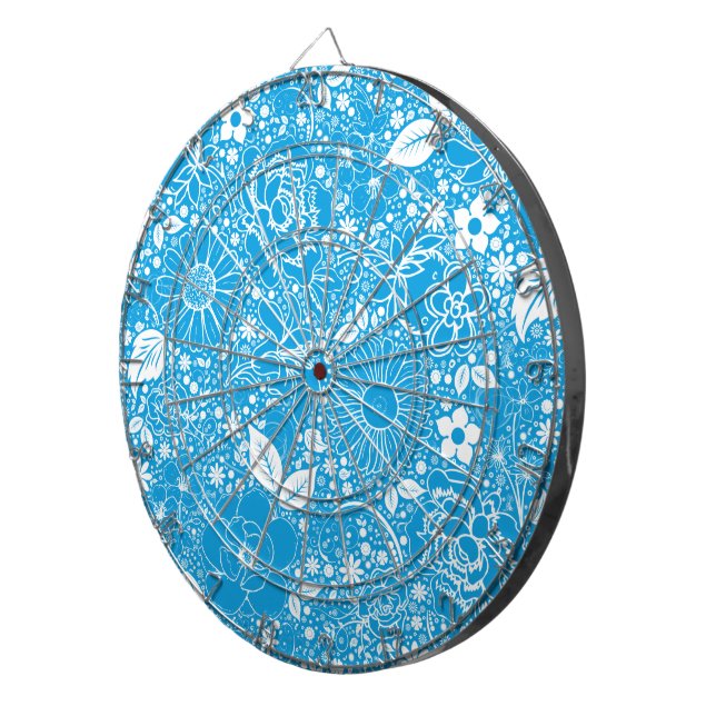 Botanische Beauties Light Blue Dart Board Dartscheibe (Vorderseite rechts)