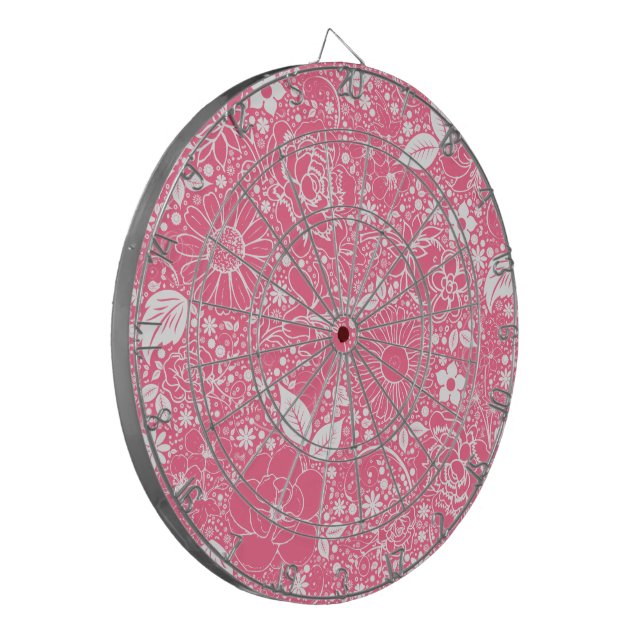 Botanische Beauties Light Pink Dart Board Dartscheibe (Vorderseite Links)