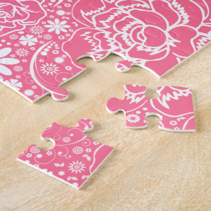 Botanische Beauties Light Pink JIGSAW PUZZLE
