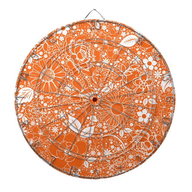 Botanische Beauties Orange Dart Board Dartscheibe (vorne)