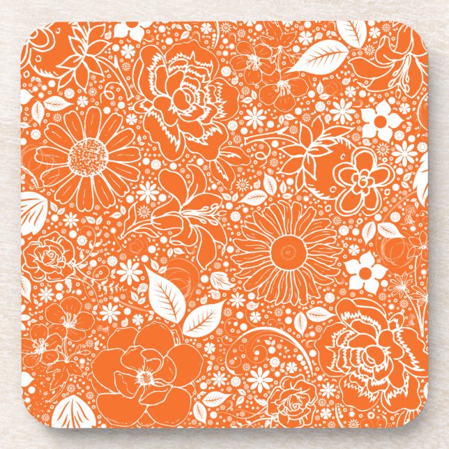 Botanische Beauties Orange UNTERSETZER (Vorderseite)