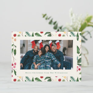 Botanische Beeren Grün Weihnachten Familie Foto 