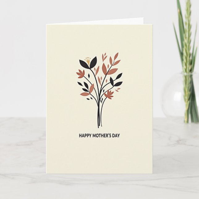 Botanische Beige-Musterkarte Karte (Vorderseite)