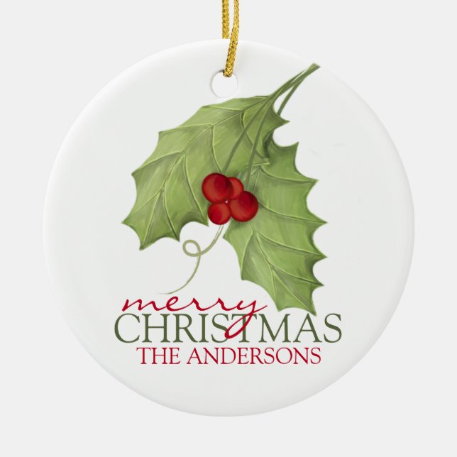 Botanische Berries Rustikale Ferienfamilie Keramik Ornament (Vorne)