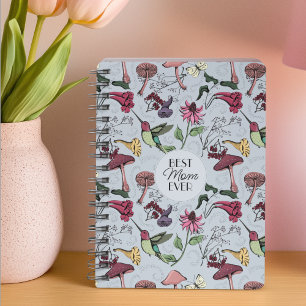 Botanische Beste Mama je Blue Hummingbird Garden Notizbuch