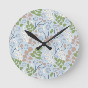 Botanische Bio Formen Runde Wanduhr