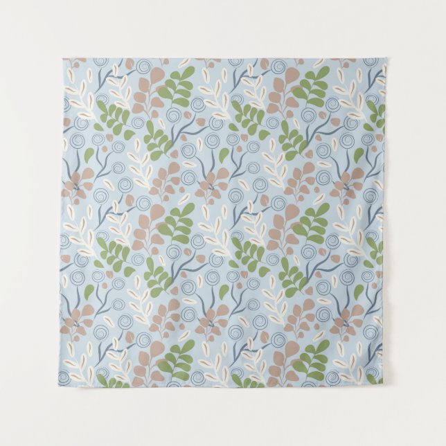 Botanische Bio Formen Wandteppich (Vorderseite)