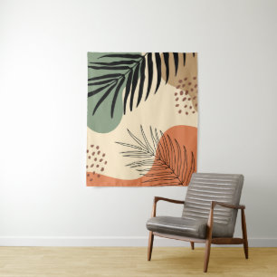 Botanische Bio Formen Wandteppich