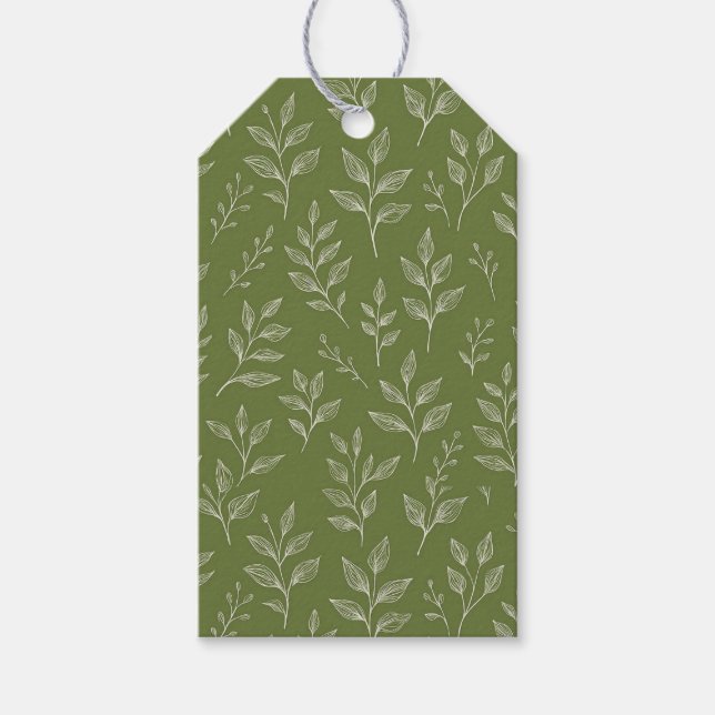 Botanische Blatt Natur Geschenkanhänger (Vorderseite)