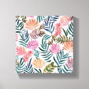 Botanische Blätter Aquarell Blumig Farbige Niedl Leinwanddruck