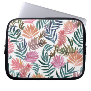 Botanische Blätter Aquarell   Florales Farbige Bla Laptopschutzhülle