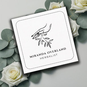 Botanische Blätter der einzigartigen Kräuterkunde Quadratische Visitenkarte