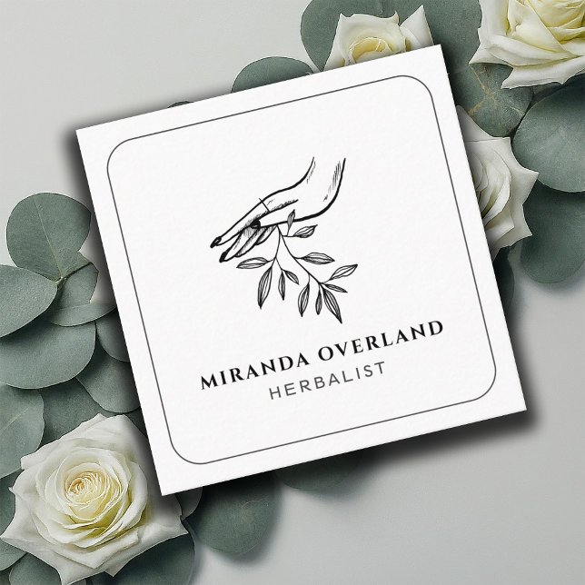 Botanische Blätter der einzigartigen Kräuterkunde Quadratische Visitenkarte (Von Creator hochgeladen)