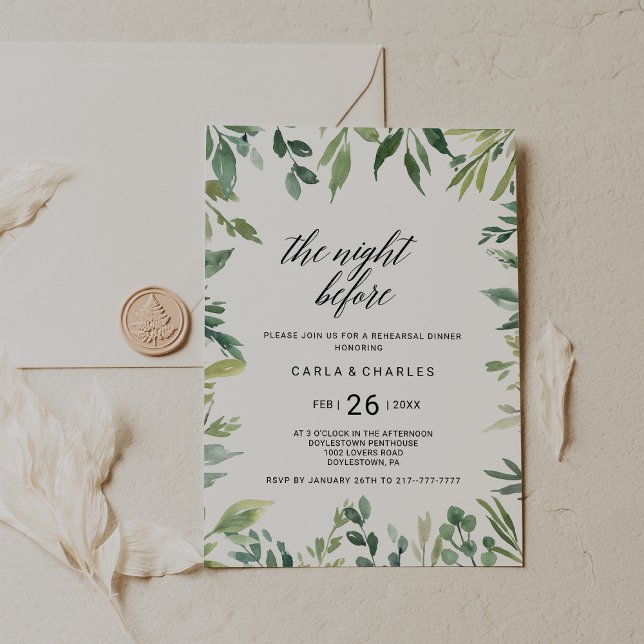 Botanische Blätter der modernen Vegetation Einladung (Von Creator hochgeladen)