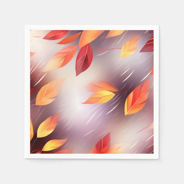 Botanische Blätter des abstrakten Herbstes Serviette (Vorderseite)