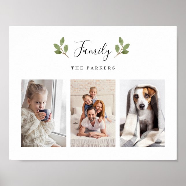 Botanische Blätter | Drei Fotos Poster (Vorne)