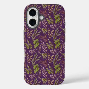 Botanische Blätter: Eine atemberaubende violette R iPhone 16 Hülle