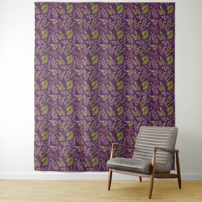 Botanische Blätter: Eine atemberaubende violette R Wandteppich (Beispiel)