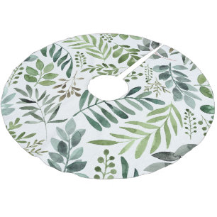 Botanische Blätter für elegante Wasserfarben  Polyester Weihnachtsbaumdecke