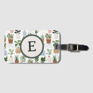 Botanische Blätter für Monogramm-Haushaltsanlagen Gepäckanhänger