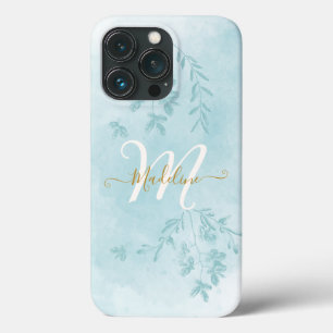 Botanische Blätter für Wasserfarben Foliage Blue M Case-Mate iPhone Hülle
