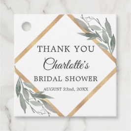 Botanische Blätter Gold Brautparty DANKE Geschenkanhänger