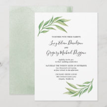 Botanische Blätter Hochzeit in Wasserfarbe