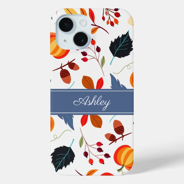 Botanische Blätter im eleganten Herbst Case-Mate iPhone Hülle (Rückseite)