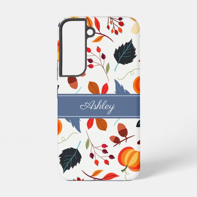 Botanische Blätter im eleganten Herbst Samsung Galaxy Hülle (Rückseite)