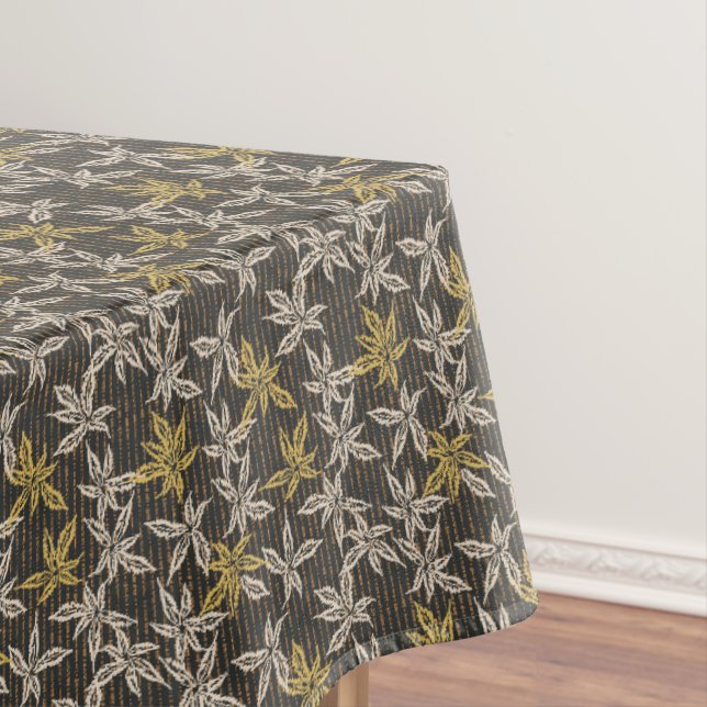 Botanische Blätter Komplexer Maximalist Schwarz  Tischdecke (Beispiel)