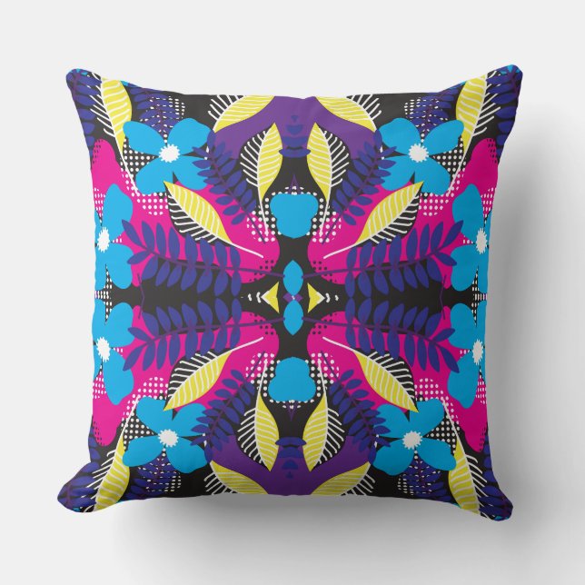 Botanische Blätter Pattern Kissen (Vorderseite)