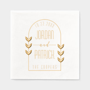 Botanische Blätter Personalisierte Hochzeit Servietten Mit Folie