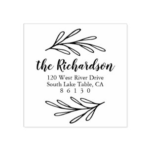 Botanische Blätter Rücksendeadresse Selbstinking Gummistempel