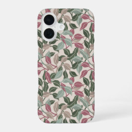Botanische Blätter Salbei-Rosé Neutral Chic iPhone 16 Hülle
