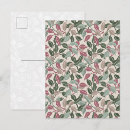 Botanische Blätter Salbeigrün Errötend Sanfte Blum Postkarte