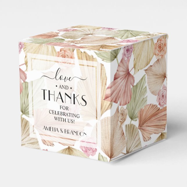 Botanische Blätter und Blume Boho Wedding Geschenkschachtel (Vorderseite)