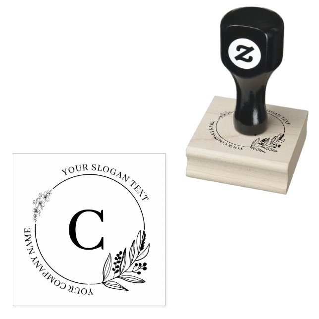 Botanische Blätter und Blume nach Kundenwunsch Gummistempel (Stempel)