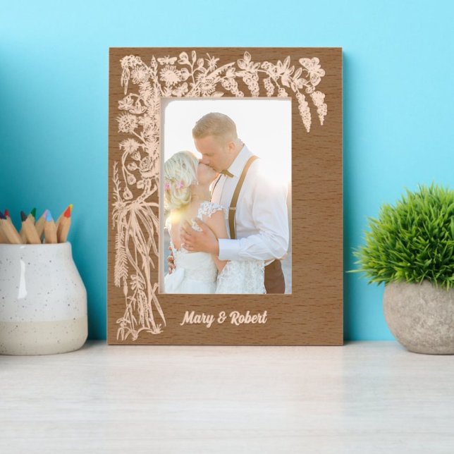 Botanische Blätter und Schmetterlinge an der Grenz Geätzte Rahmen (Von Creator hochgeladen)