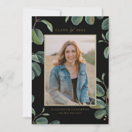 Botanische Blätter Wasserfarbe Schwarzes Foto Absc Ankündigung