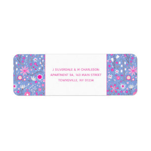 Botanische Blaue Wildblume Rücksendeadresse